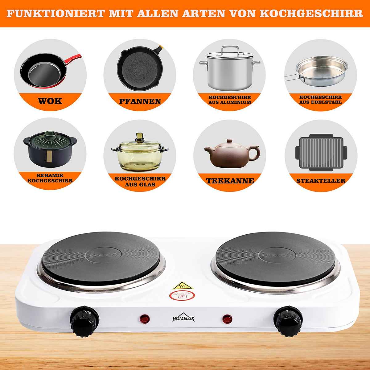 Double hotplate electric stove oven electric hotplate camping hob