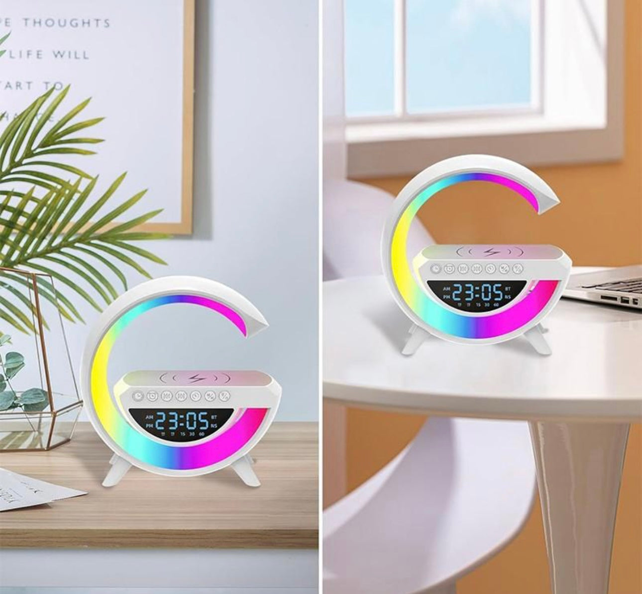 G-Form Timer Wecker RGB15W Drahtloses Ladegerät Bluetooth Nachtlicht Lautsprecher Weihnachtsdekoration
3 In 1 Intelligente Schnellladestation