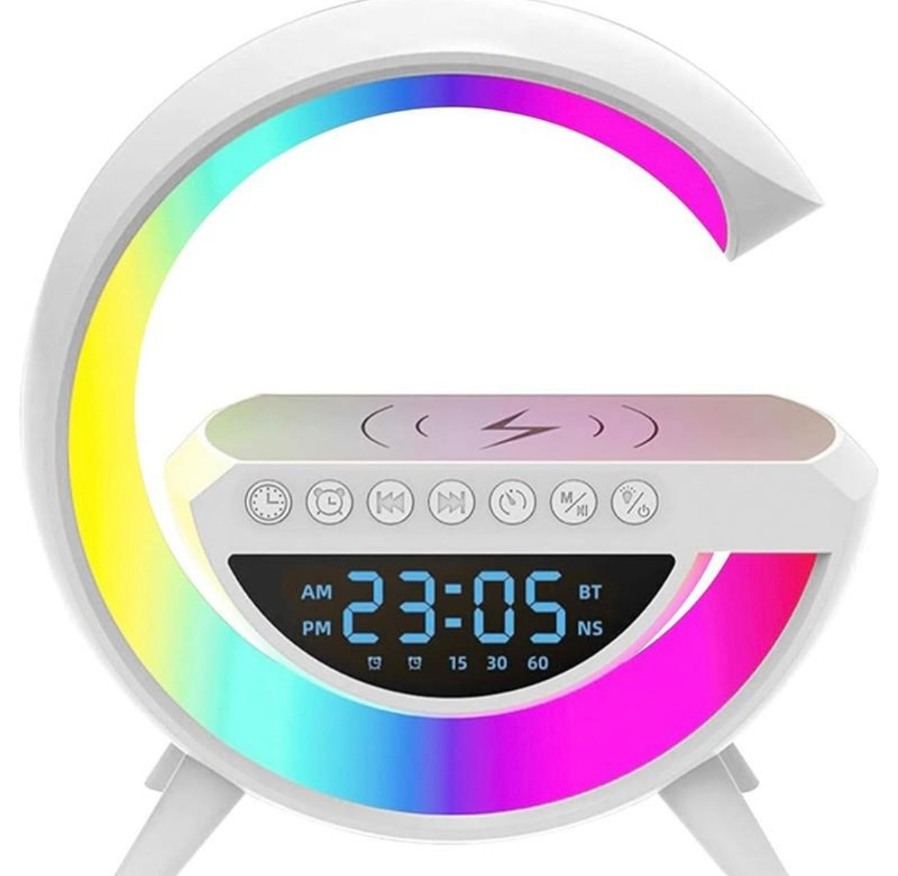 G-Form Timer Wecker RGB15W Drahtloses Ladegerät Bluetooth Nachtlicht Lautsprecher Weihnachtsdekoration
3 In 1 Intelligente Schnellladestation