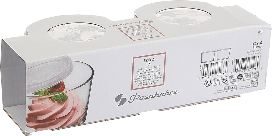 Pasabahce Bistro storage container with transparent plastic lid