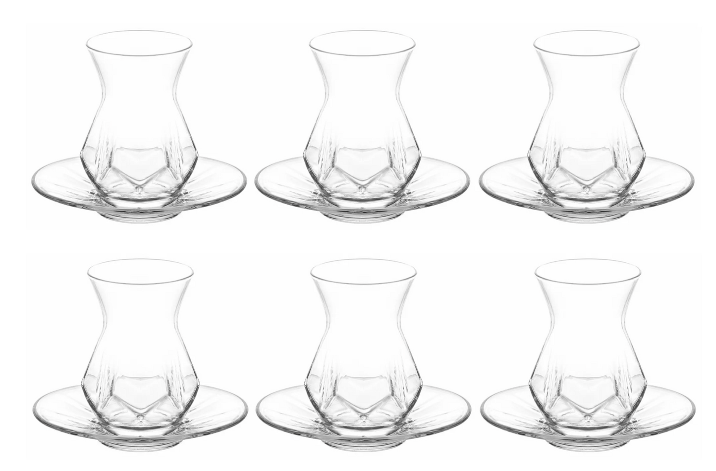 LAV Turkish Tea Glasses Tea Glass Set 12 Pieces 6 Persons Cay Bardak Seti Alya