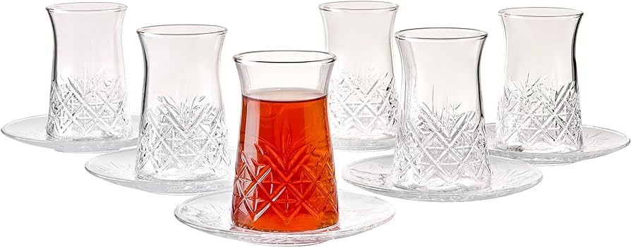 Pasabahce tea glasses set - 12 tea glasses set 6 pieces